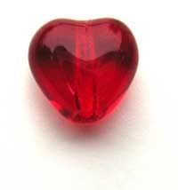 Czech Glass Puffy Heart Beads 6mm Siam Ruby per Strand of x50 approx