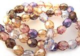 Czech Fire Polished beads 4mm Luster Mix x50