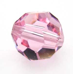 Swarovski Crystal Beads 8mm Round Light Rose x1