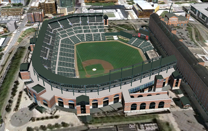 Oriole Park at Camden Yards (Baltimore, MD); 3D model by Google 3D Warehouse