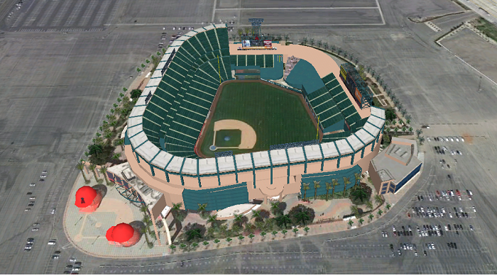 Angel Stadium of Anaheim (outside Los Angeles, CA); 3D model by jjasper123