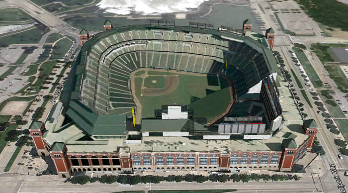 Rangers Ballpark in Arlington (Texas); 3D model by Google 3D Warehouse