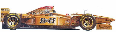 Jordan-Peugeot 196 de 1996 pilotado por: R. Barrichelo, M. Brundle