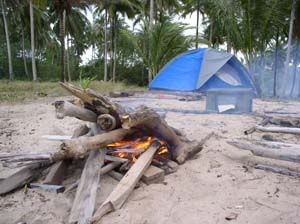 camping on the beach