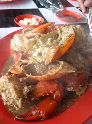 plate of steaming crabs - yum!