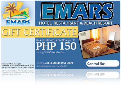 EMARS,EMARS,EMARS HOTEL,EMARS HOTEL,GIFT CERTIFICATE,GIFT CERTIFICATE
