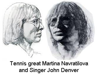 Navratilova photo: separated at birth - Tennis star Martin Navratilova and singer, musician, John Denver 15-martinadenver.jpg