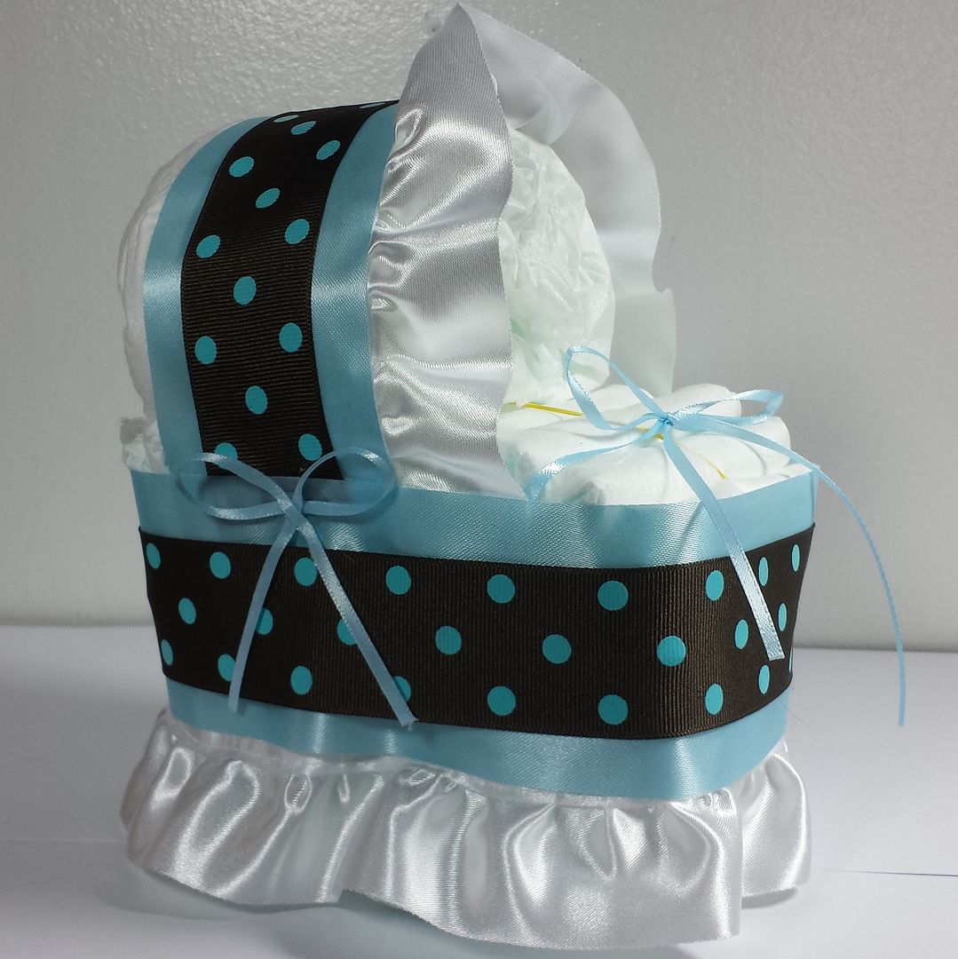Diaper Cake Beautiful Carriage Baby Shower Gift for Boys