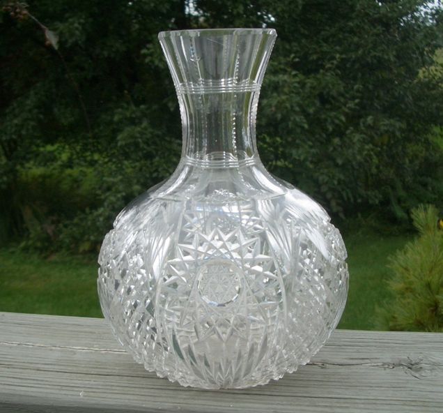 ANTIQUE CUT AMERICAN BRILLIANT GLASS CRYSTAL DECANTER eBay