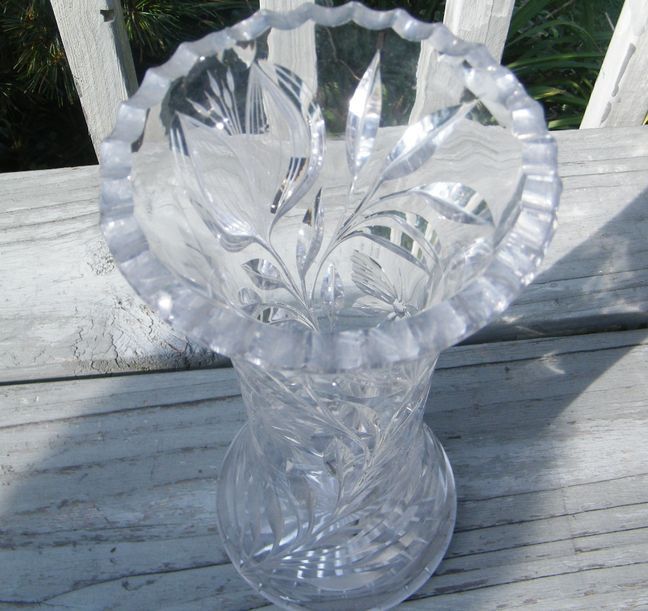 ANTIQUE PAIRPOINT MURILLO ABP CUT GLASS BUTTERFLY VASE eBay