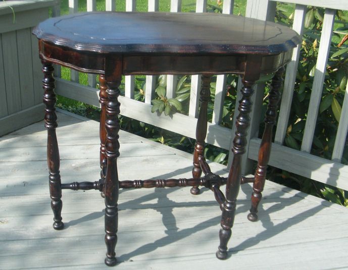 ANTIQUE OLD VICTORIAN WOOD 6 LEG SPINDLE SIDE TABLE eBay