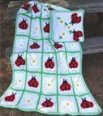 Crocheted Ladybug Afghan