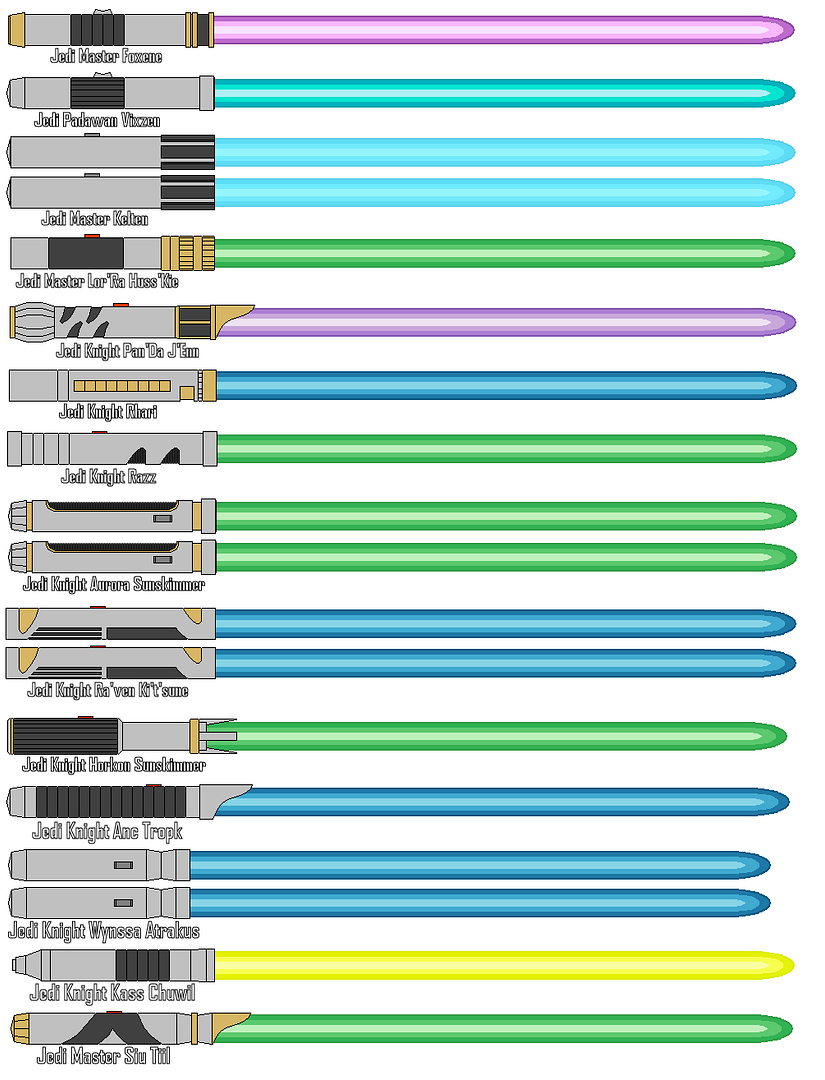 star wars characters lightsabers