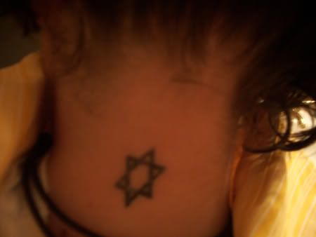 the Star of David (back of neck) - The Magen David (literally "Shield of 