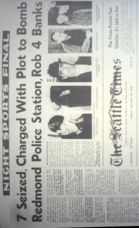 Seattle Times Front Page, January 26th 1968