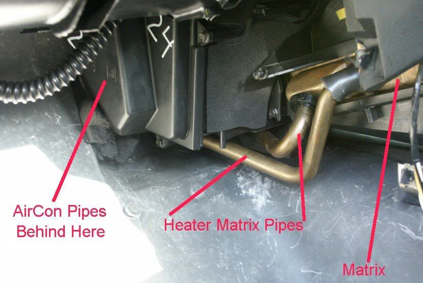 Removing heater matrix with A/C from Calibra