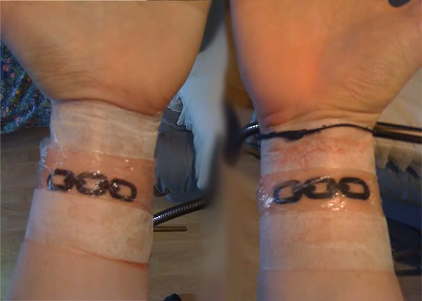 Ohm wrist tattoo; ? Oldest photo. Getting a Bioshock wrist chain tattoo