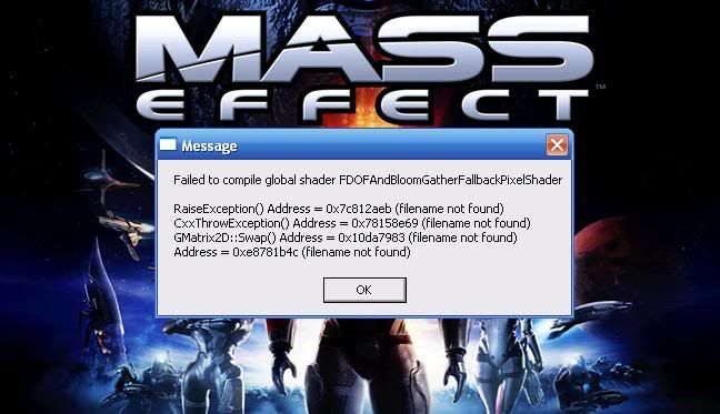 WHEN I TRY TO START MASS EFFECT I GET AN ERROR THAT SAYS visual data 3