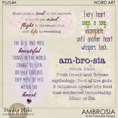 Ambrosia Word Art