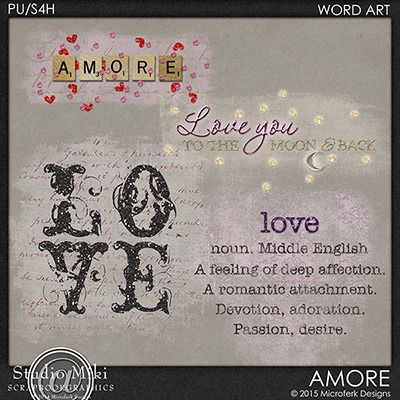 Amore Word Art