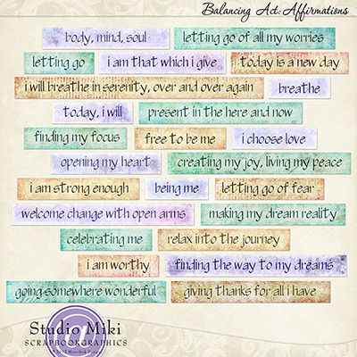 Balancing Act Affirmations