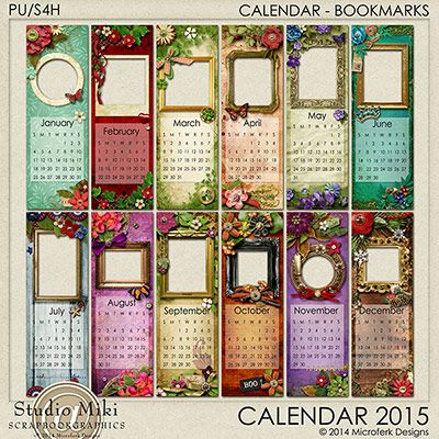 Calendar 2015 Bookmarks