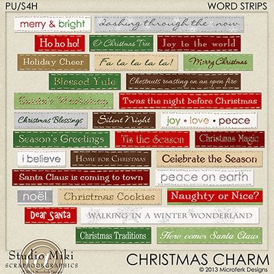 Christmas Charm Word Strips