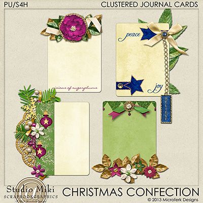 Christmas Confection Clustered Journal Cards