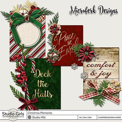 Christmas Memories Clustered Journal Cards