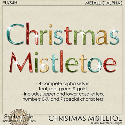 Christmas Mistletoe Metallic Alphas