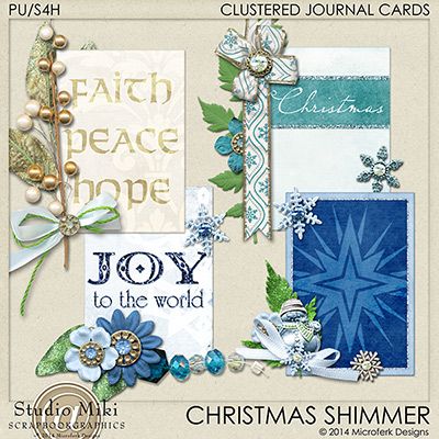Christmas Shimmer Clustered Journal Cards