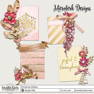 Christmas Wishes Clustered Journal Cards