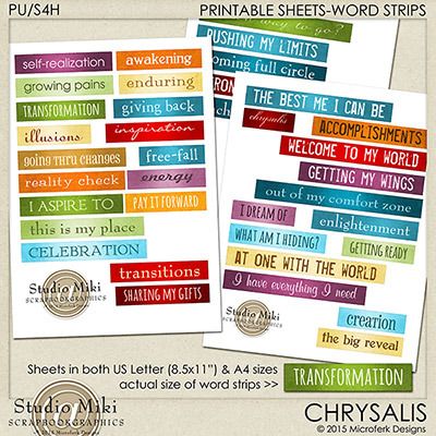 Chrysalisw Printable Sheets