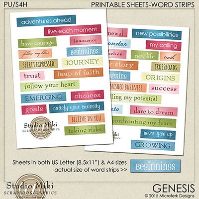 Genesisw Printable Sheets