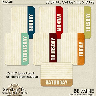 Journal Cards Vol 5- Days