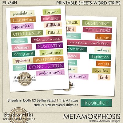 Metamorphosis Printable Sheets