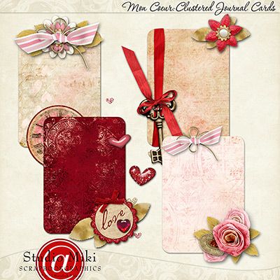 Mon Coeur Clustered Journal Cards