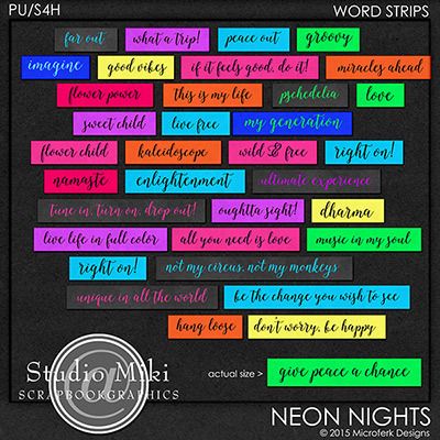 Neon Nights Word Strips