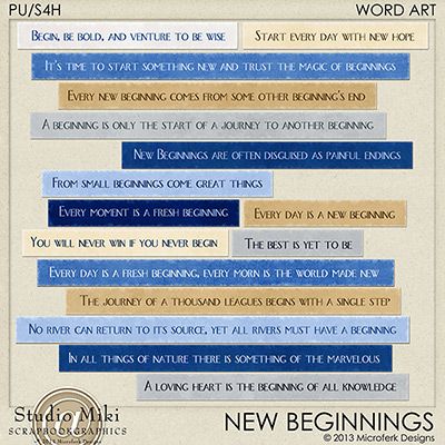 New Beginnings Quote Strips