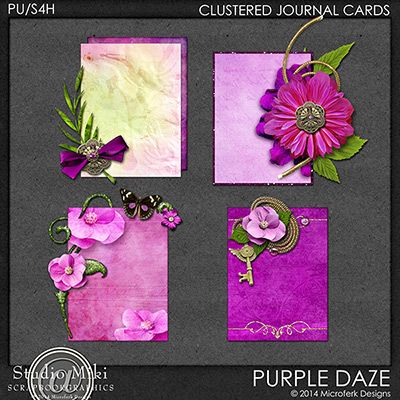 Purple Daze Clustered Journal Cards