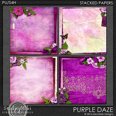 Purple Daze Stacked Papers