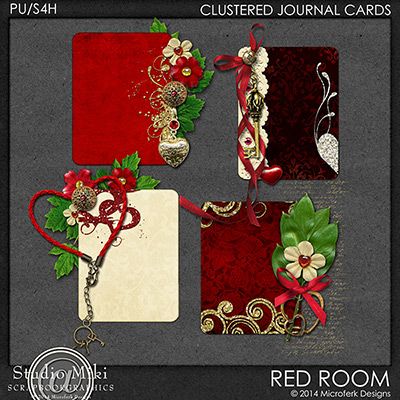 Red Room Clustered Journal Cards
