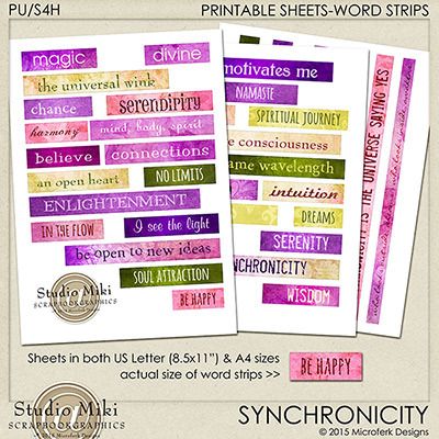 Synchronicityw Printable Sheets