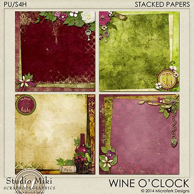 Wine O'Clock Stacked Papers