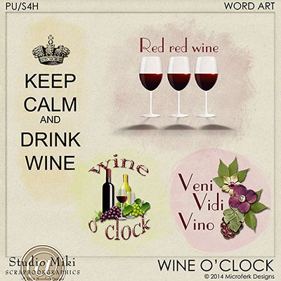 Wine O'Clock Word Art