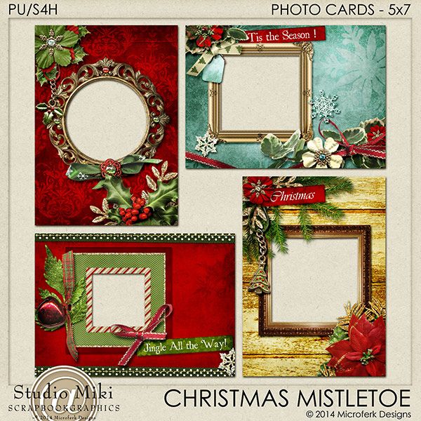 Christmas Mistletoe Photocards 5x7