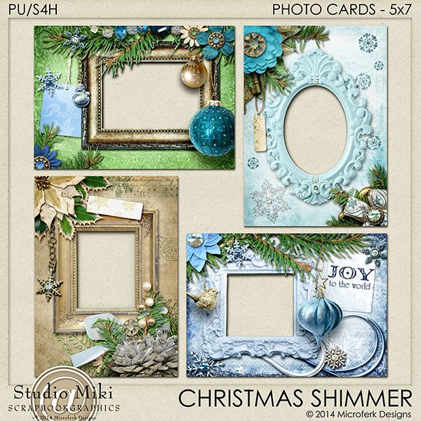 Christmas Shimmer Photocards 5x7