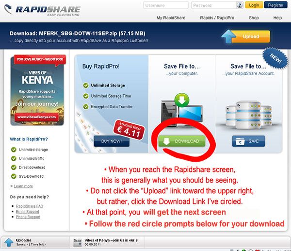 Rapidshare Screenshot