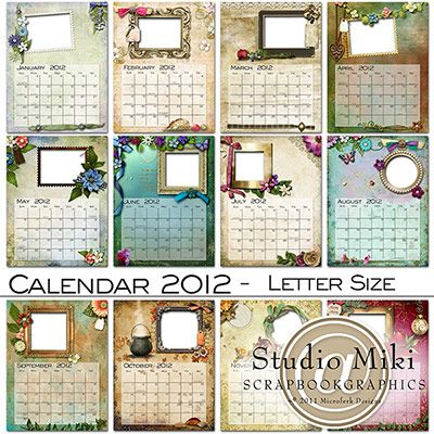 Calendar 2012 Letter Size