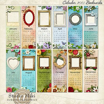 Calendar 2013 Bookmarks
